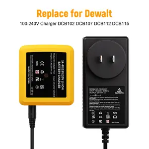 Battery Charger Replacement for Dewalt Battery Charger Compatible with Dewalt 20V Max Lithium Battery DCB200 DCB609,DCB105 Battery Adapter Comaptible with Dewalt 20V Battery
