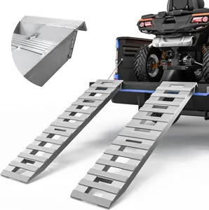 OEDRO 72" x 15"Heavy Duty Aluminum Loading Ramps for Trailers, 6000lbs Capacity, Slip-Resistant Surface, Lightweight and Easy to Set Up, Silver