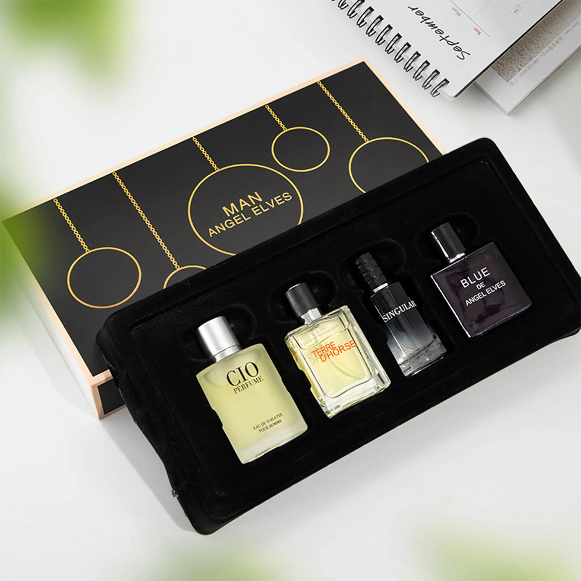Men's Perfume Gift Box Set 30ML X 4, Blue Earth Men's Four-Piece Set, Passionate Gentleman Fresh Cologne, Long-Lasting Fragrance, Fragrance Sets