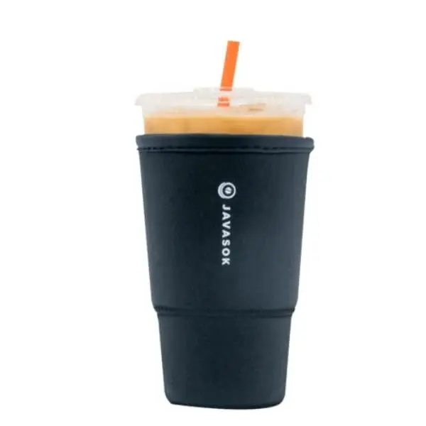 Sok-It 122312 30-32oz Java Sok Iced Coffee & Cold Soda Insulated Neoprene Cup Sleeve, Black - Large