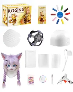 Kig Head Fursuit Head Material Package Kit, Fursuit Mask Material Bag Set Kigurumi Mask Anime Supplies