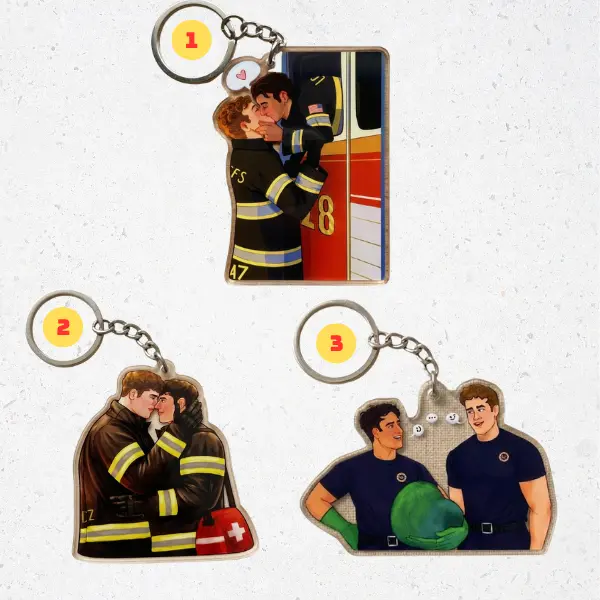 Buddie 911 Keychain, Evan Buckley x Eddie Diaz Romantic Accessory, Gay love Pride Month Gift for 911 Fans, LGBTQ Merch