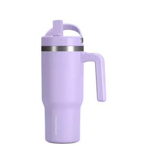 18oz Kids Voyager Tumbler with Handle and Flip-Up Straw Lid | Spill Proof and Leak Resistant | Reusable Stainless Steel Water Bottle