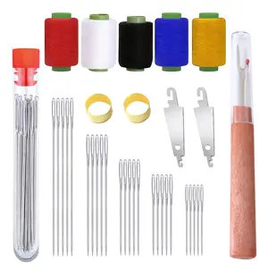 36pcs Big Eye Steel Needles Set, Long & Thin Handmade Quilting & Sewing Needles Kit, DIY Sewing Projects, Needle Crafts Kit, Sewing Supplies Crafts