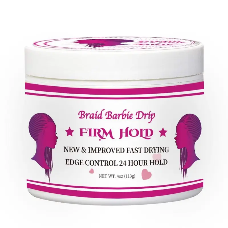 Braid Barbie Drip Firm Hold - New & Improved Fast Drying Edge Control 24 Hour Hold Hair Product 4oz