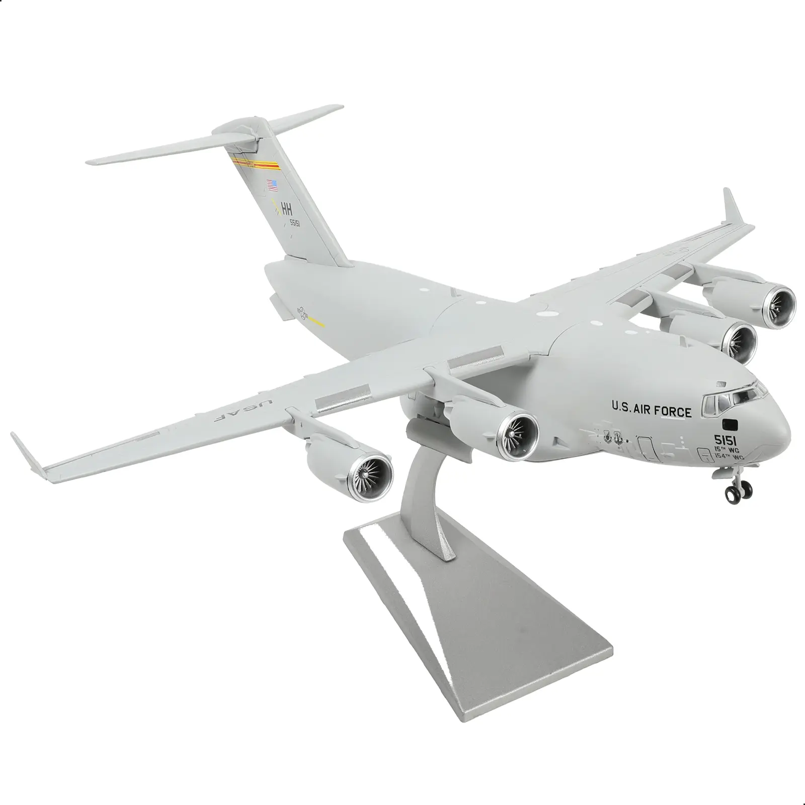 1/200 Scale Diecast C-17 Globemaster III Transport Aircraft Model Kit, with Stand, Airplane Display Set, Thanksgiving Gift for Collectors