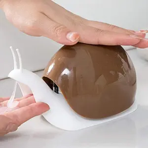 Cute Snail Soap Dispenser for Kitchen Bathroom 120ML Brown Polyresin Unique Shape Easy Clean Durable Non Toxic