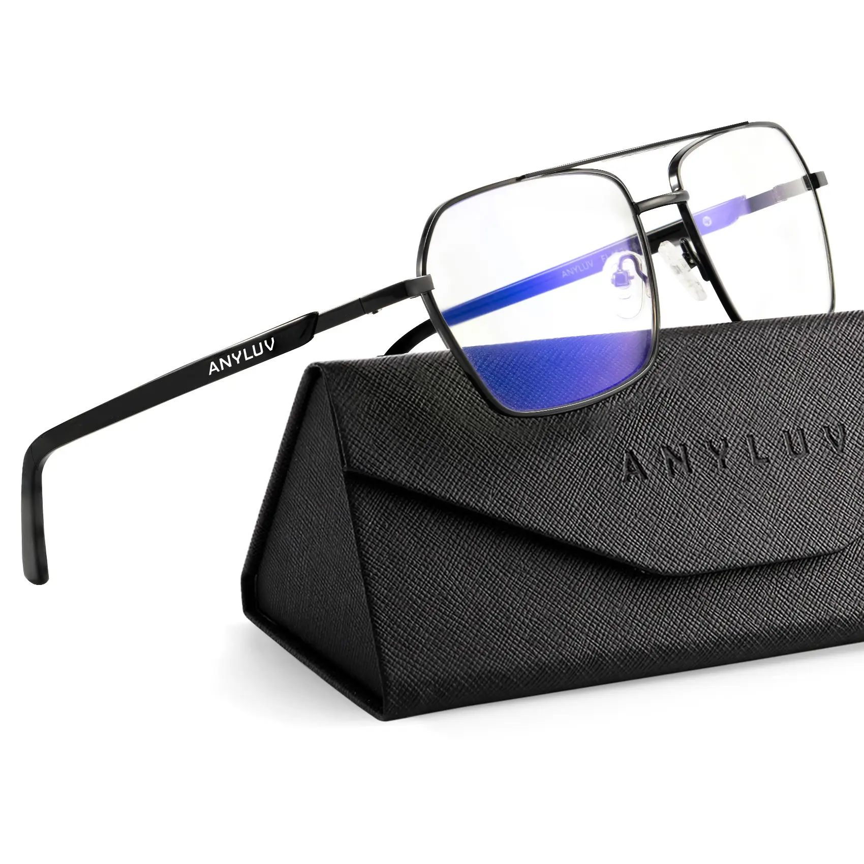 ANYLUV Blue Light Blocking Unisex Glasses (AN4528) - Durable Eyewear for Screen Work & Study, Metal Frame, Lightweight High-Definition Lenses, Soft Rubber Nose Pads, Eye Strain Relief, Optimal Eye Protection, Work & Casual Wear, Work And Casual Wear