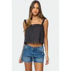 Tami Eyelet Ruffle Tank Top