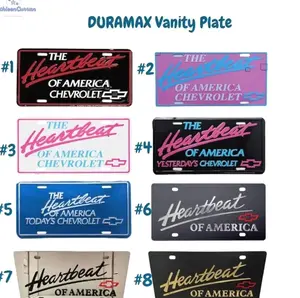 Chevrolet Heartbeat of America stainless steel chrome vanity license plate