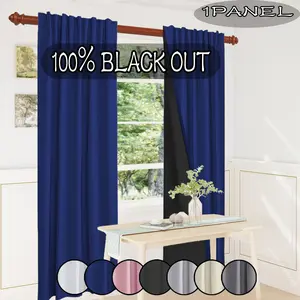 1-piece set, Blackout window cover, 100% full minimalist blackout curtains, solid color polyester material coated with film, top pole hanging, suitable for bedrooms, dining rooms, living rooms, kitchens