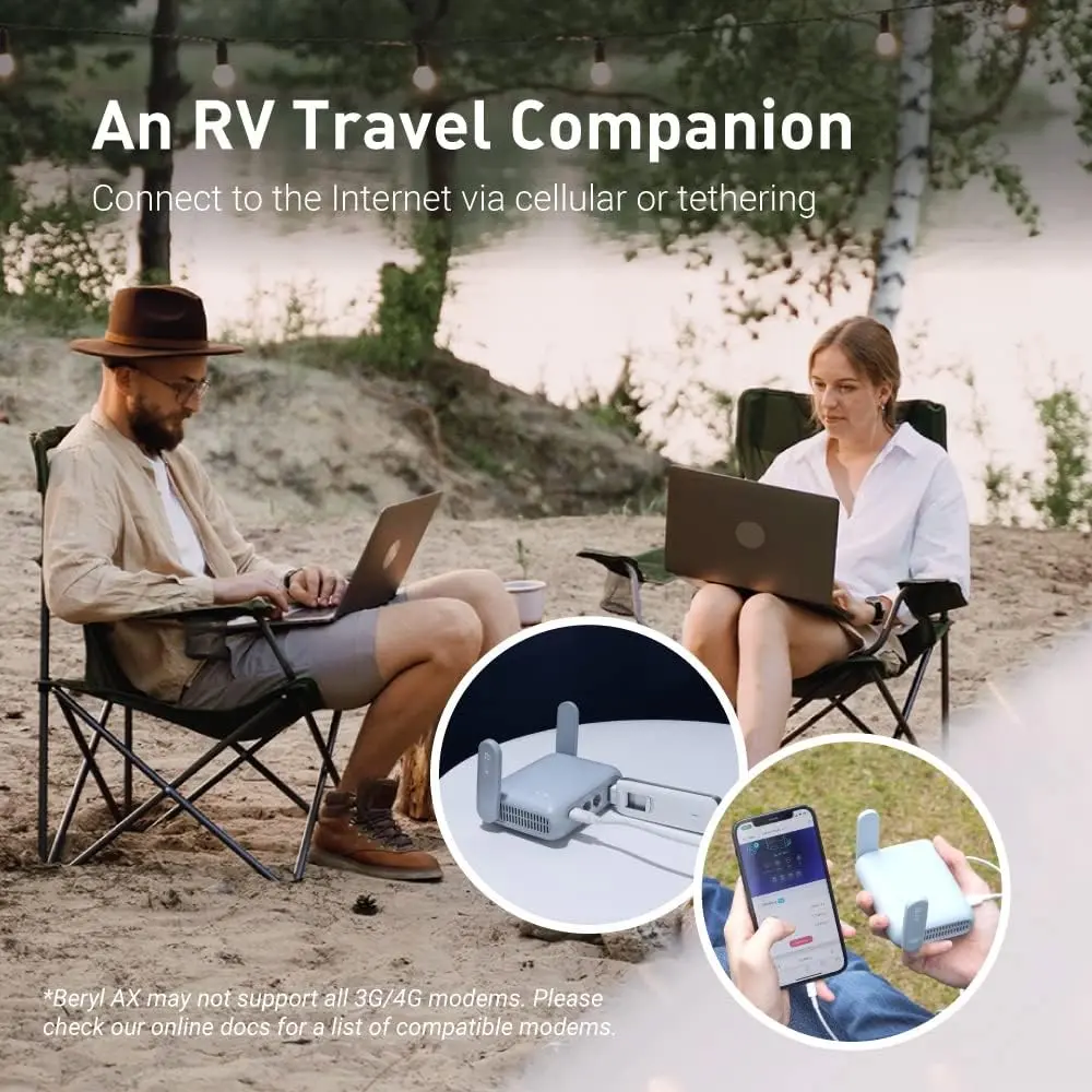 GL.iNet GL-MT3000 (Beryl AX) Portable Wi-Fi 6 Travel Router | Secure VPN & 2.5G Speed