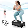 RELIFE Sports Vibratory Plate Walking Jogging Machine - Unisex Home Workout Equipment, 440LB Capacity Compact Gym Gear with LCD Screen, Resistance Bands, Remote Control, 3 Training Channels, Sofa-Size Storage for Core Strength Training,outdoorfun