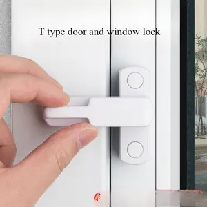 T-Shape Plastic Steel Window Lock, Safety Anti-Theft, for Sliding Door Window