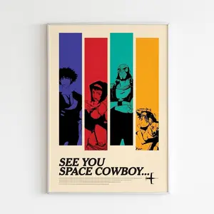 Cowboy Bebop Poster Unframed | Cowboy Bebop Print | Anime Poster | Anime Manga Art Print | Minimalist Poster | Vintage Retro Print | Flexible Sizes