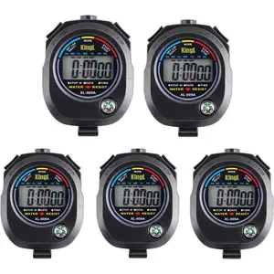 5 Pcs Digital Stopwatch Timer,Interval Timer with Large Display,Professional Timer Stopwatch,Digital Sports Stopwatch with Countdown Timer,Multi Functional Stopwatch for Swimming Running Training etc,Hand Tools Kits