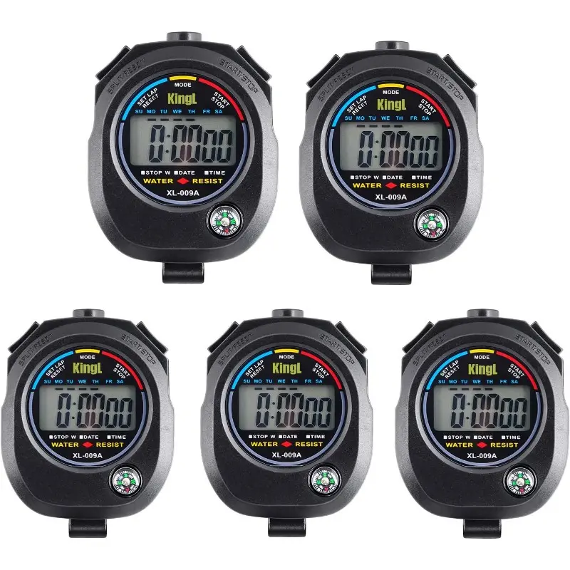 5 Pcs Digital Stopwatch Timer,Interval Timer with Large Display,Professional Timer Stopwatch,Digital Sports Stopwatch with Countdown Timer,Multi Functional Stopwatch for Swimming Running Training etc,Fathersdaygift