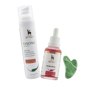 The Smart Duo for Double the Results - FASINO Needle-Free Volumizing Cream, Smart Exfoliation Fruit Acid Serum & Jade Gua Sha - Designed to Work Together for Advanced Anti-Wrinkle & Radiant Skin - 3pc Set