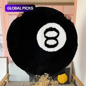 Round Design Fuzzy Decorative Rug, Non-slip Plush Carpet with Graphic Design & Comfortable Surface for Home Living Room Bedroom Office, Valentine's Day Gift