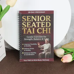 Senior & Beginner Tai Chi Practice Manual, Spiral Bound Martial Arts Training Guide, Gradual Daily Exercise Pages, Gentle Tai Chi Movements, Spiral Notebook Journal