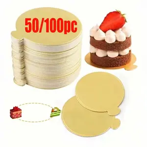 50/100pc Mini Disposable Cake Liners with Handle, Ideal for Weddings, Birthdays, Cakes, Cupcakes, Mousse Displays, Bulk Pack for Bakers and Events