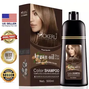 Mokeru Natural Permanent Instant Fast Hair Dye Color Shampoo with Argan Oil: HOT Long-lasting Colour Long-lasting Colour