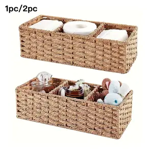 Handmade Paper Rope Storage Basket, Bathroom Organizer, Toilet Tank Top Tissue Holder, Cosmetic Storage Box, Room Organization