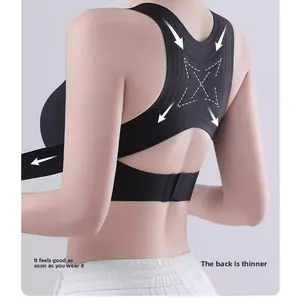 Back posture underwear Women's seamless nylon gathering and correcting posture Shockproof sports bra Beauty back underwear open  back  sports  bra Correction Support Strap