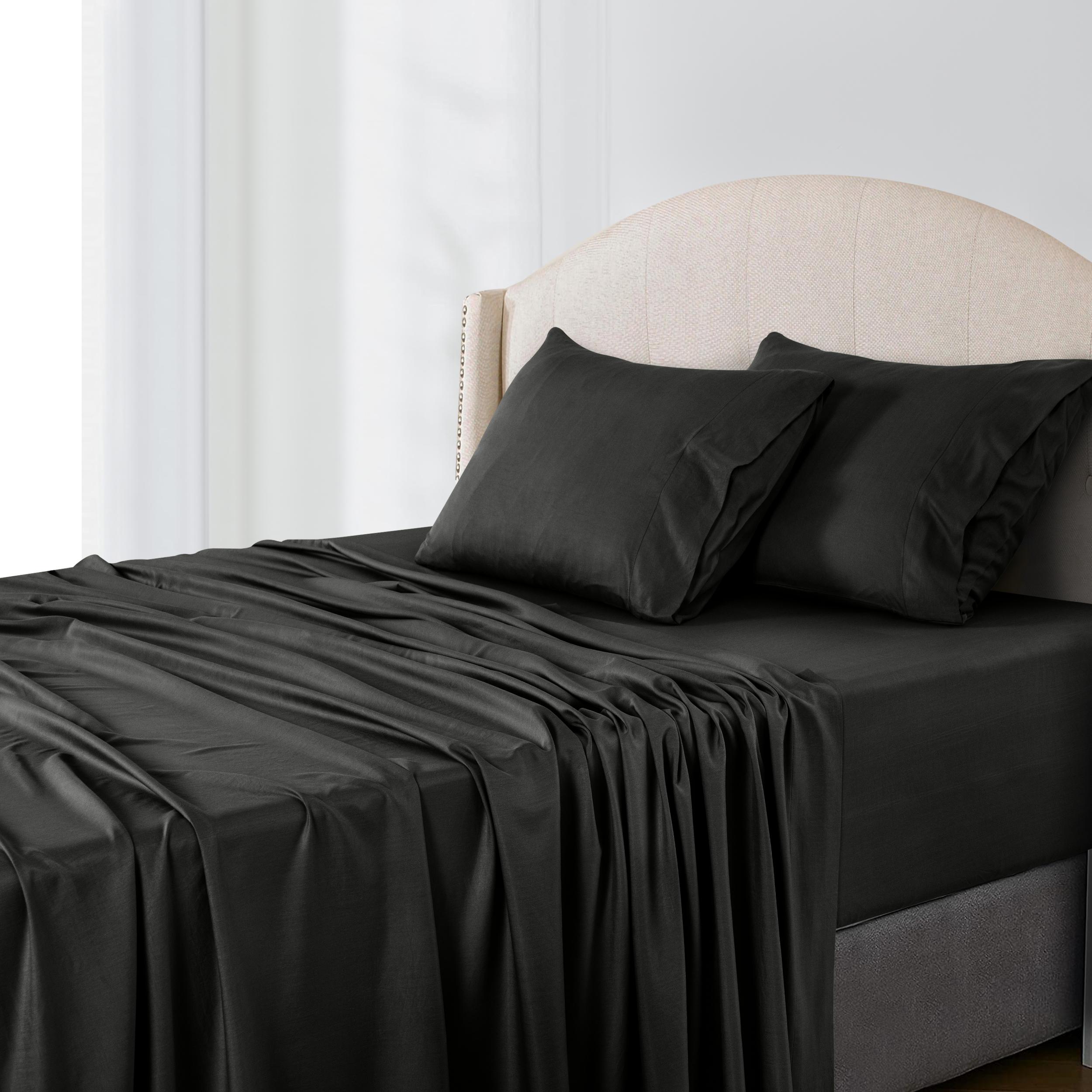 [Deals For You Days] Lux Decor Bamboo Blend Cooling Bed Sheets, 3/4 Piece Soft Breathable Bedding Set, Stay Cool All Night, Up to 16 inches Deep fitted Sheet, Silky Smooth Hotel Quality Sheets for Hot Sleepers