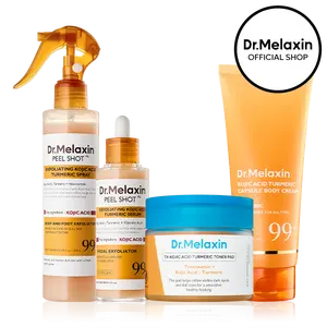 [Dr.Melaxin Official] Kojic Acid Turmeric Amber Face & Body Care Bundle, Dark Spot & Pigmentation Care for Uneven Skin Tone Radiant