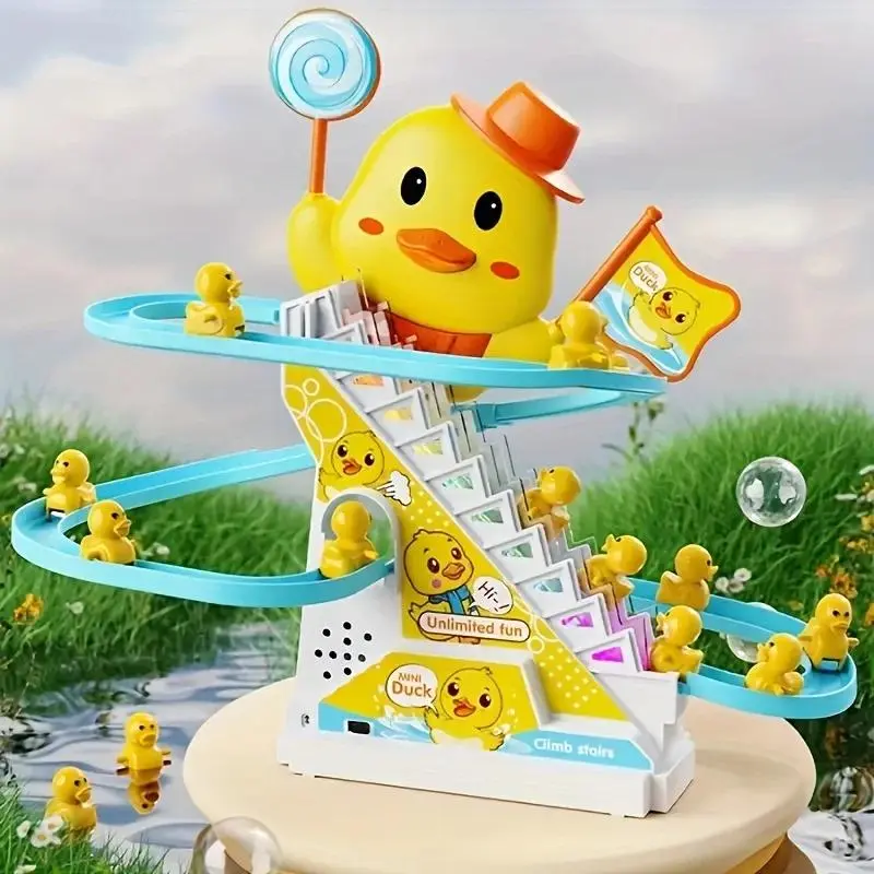 Duck Climbing Stairs Musical Toys with Lights and Music for Children Birthday Gifts Ducklings Girl Toys