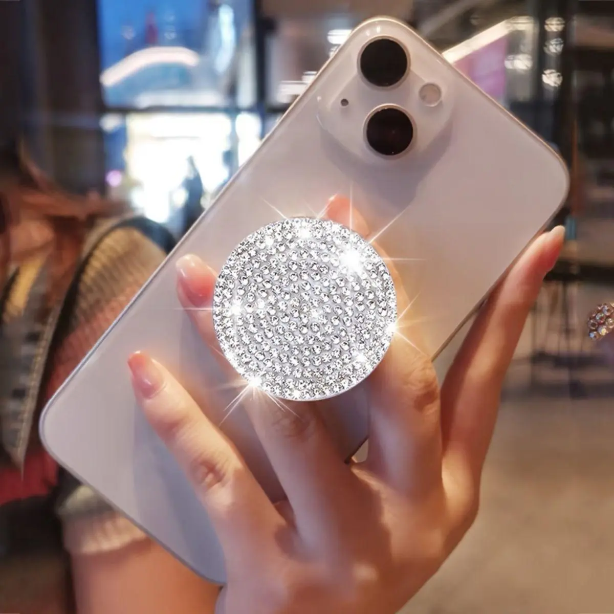 Creative Rhinestone Decor Phone Holder, Fashionable Phone Back Holder, Phone Accessories for Women & Girls, Phone Accessories for Daily Use, Cellphone Stand, Cellphone Handheld Accessories