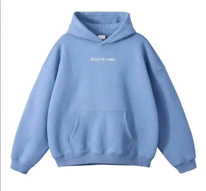 Jesus Is Lord Hoodie - Classic Design with Front WHITE TEXT Outfit Breathable T-shirt, Sweatshirt and Hoodie