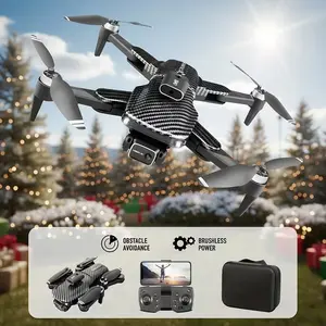 Professional 4K Aerial Drone with Brushless Motor - 360 Roll, App-Controlled Tracking, Optical Flow Positioning, Intelligent Obstacle Avoidance, Carbon Fiber FPV Quadcopter for Photography & Christmas Gifts
