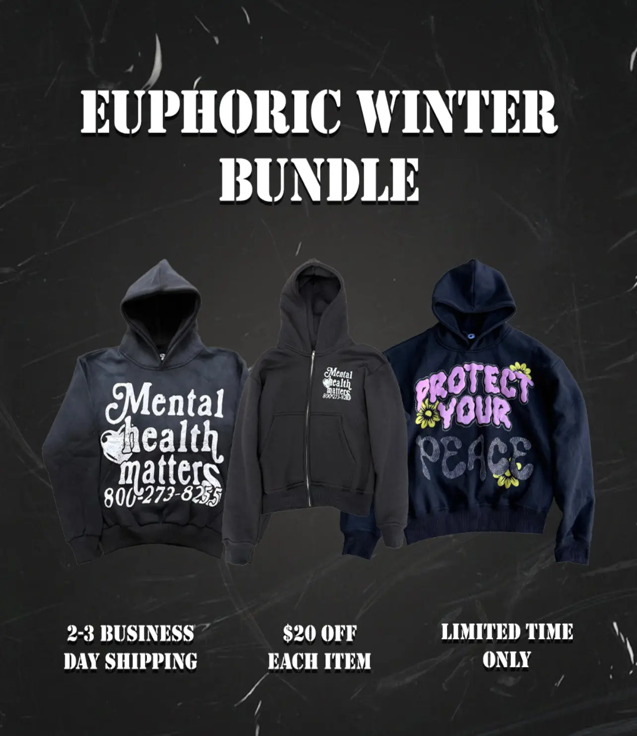 3 Hoodie Bundle: EUPHORIC WINTER BUNDLE