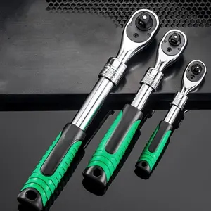 Industrial Grade Full Set 72 Tooth Reinforced Extended Multi-Function Quick Adjustable Extendable Ratchet Wrench, Durable Tool for Mechanics
