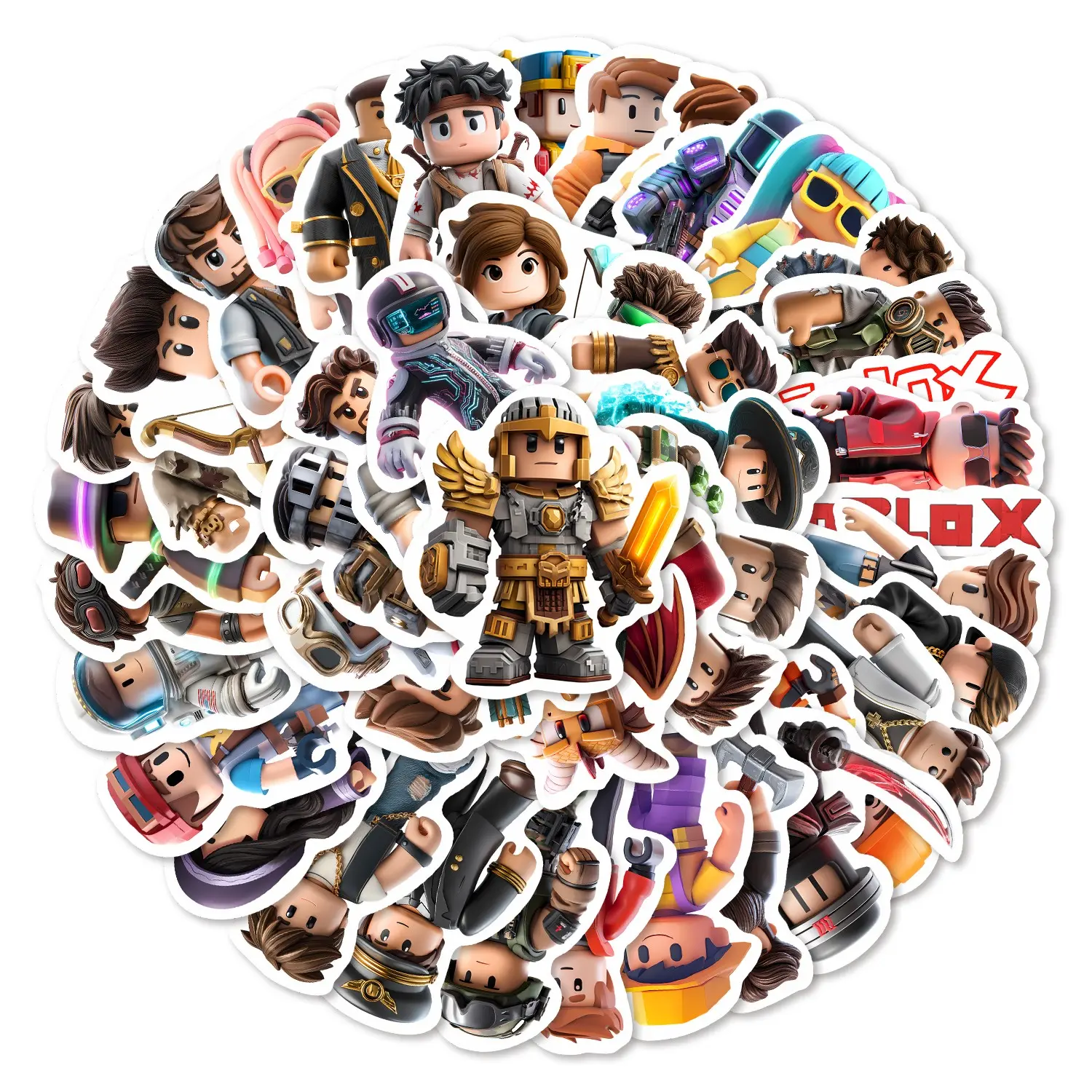 50Pcs Roblox Game Stickers Pack, Sticker Packs, Sticker Set, Sticker Collage Pack, Waterproof Blocky Character & Gamer Vinyl Decals for Laptop, Water Bottle, Journal & Scrapbook, Gamer Gift, Stickers Kit, Scrapbook Accessories