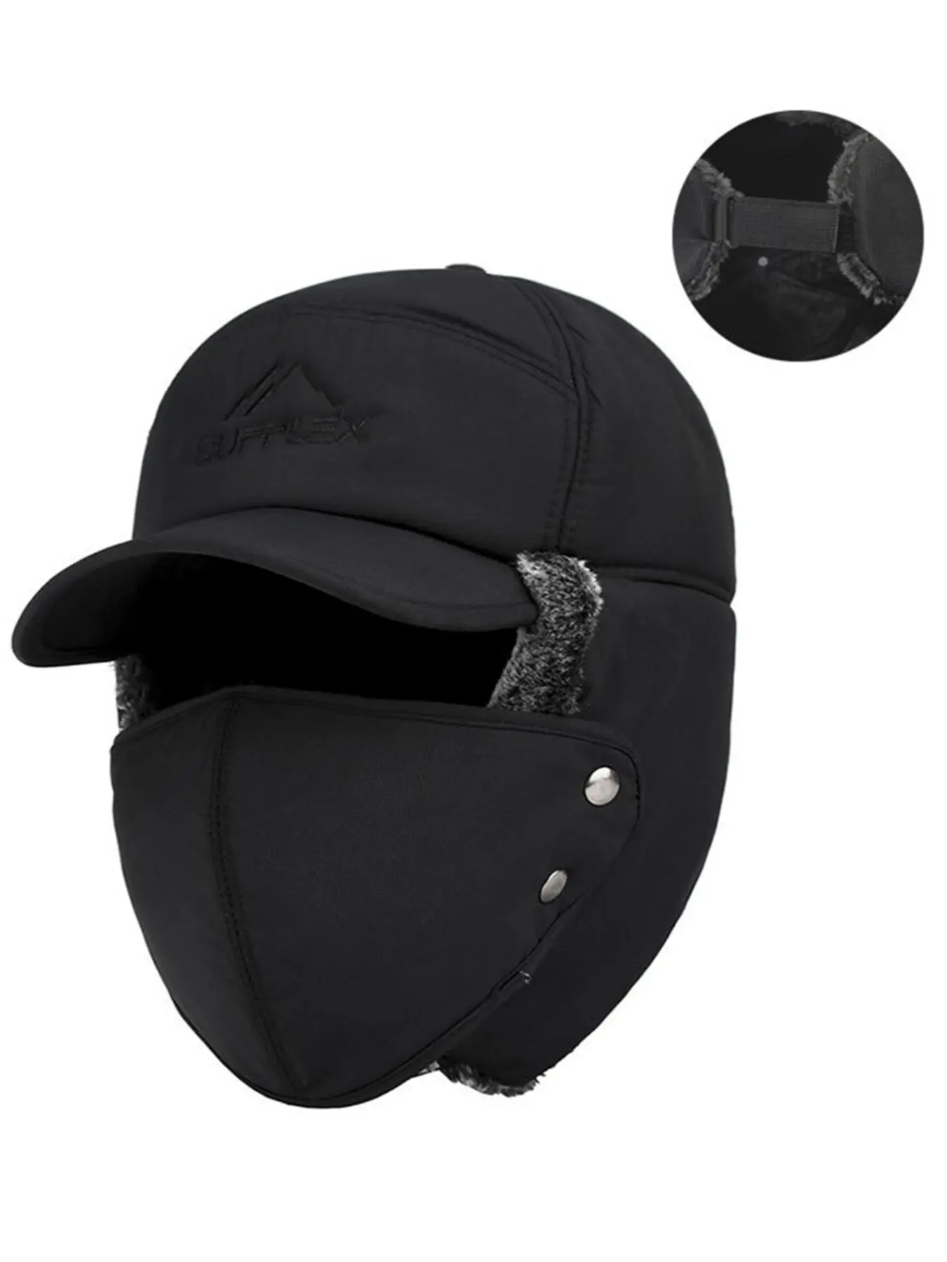 Winter Essentials Warm Ear Flap Design Hat, Thicken Faux Fur Outdoor Sports Hat with Removable Face Mask, Outdoor Sports Accessories for Hiking Skiing Skating Climbing Cycling, Outdoor Adaptability, Christmas Gift, Sports & Outdoor Hats
