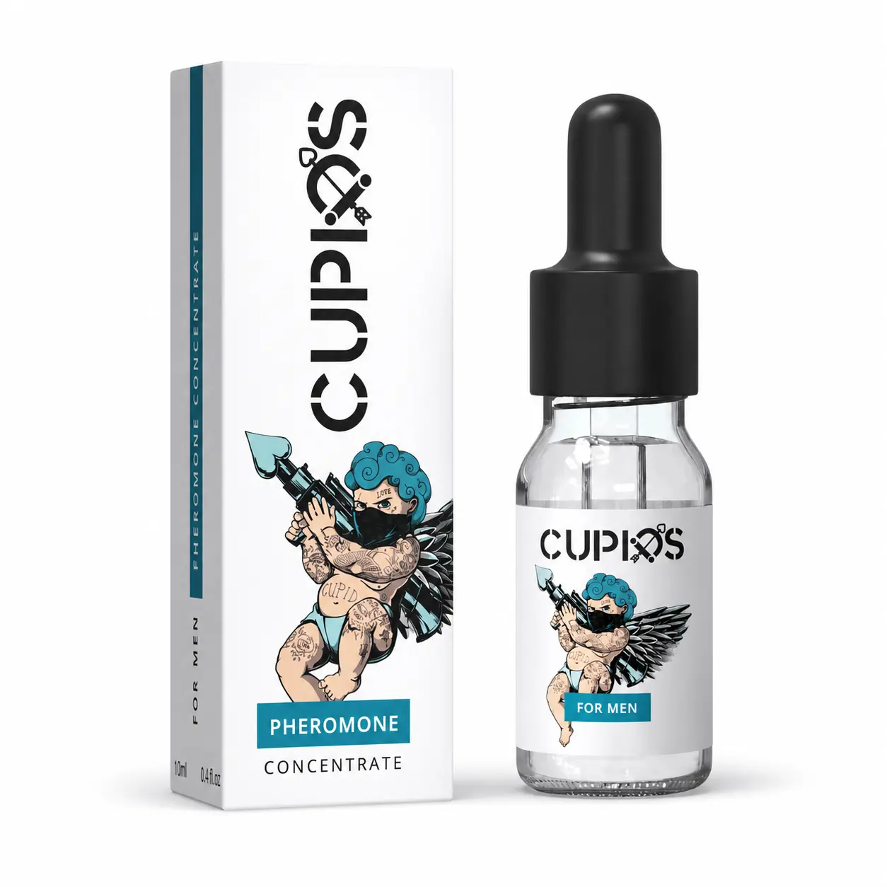 Cupids Hypnosis X Pheromone-Infused Roll-On Cologne for Men, Compact 10 mL / 0.34 fl oz Personal Fragrance with Glass Roll-On Bottle and Illustrated Retail Box, Men's Travel Fragrance
