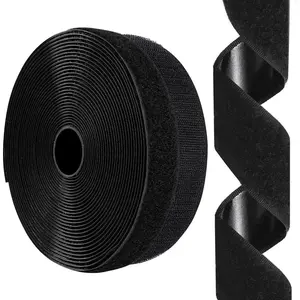 1 Inch x 26  Hook and Loop Tape Sticky  Fastener Roll, Nylon Self Adhesive Heavy Duty Strips Fastener for  Office School  and Crafting Organization