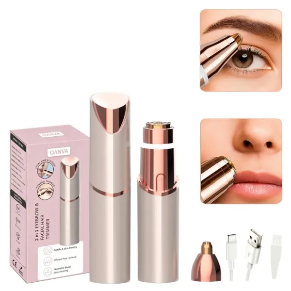 OANVA Electric Eyebrow Trimmer for Women 2-in-1, Facial Hair & Lip Hair Remover, Face Razor, Eyebrow Shaper, Rechargeable Portable Hair Removal Device.SummerWins  DealsForYouDays