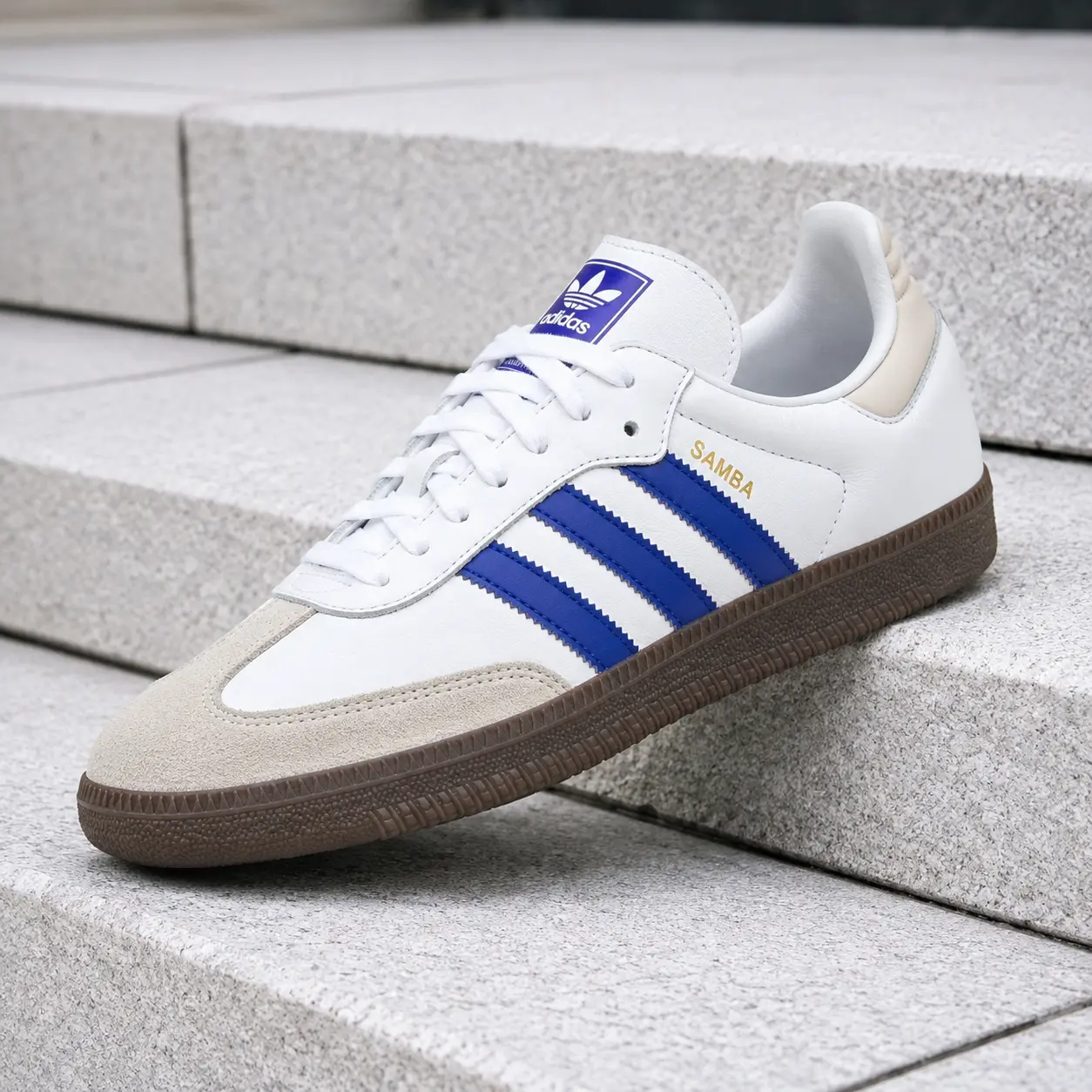 Adidas Samba OG Cloud White Lucid Blue JR0909 Men's Fashion Sneaker New