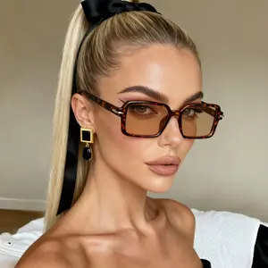 Small-framed square sunglasses for men, new style sunglasses for women, high-end and fashionable plain plain glasses