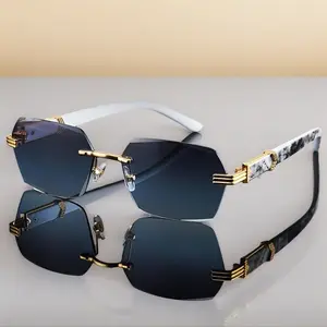 Classic Fashion Rimless Sunglasses Sunglasses Small Square Frameless Eyewear Shades