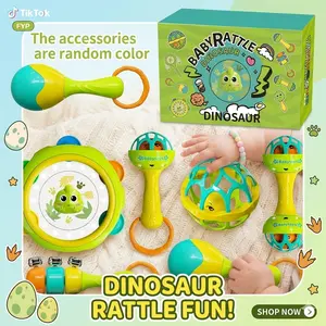 Baby Grip Hand Grab Ball Set, Rattle Maracas, Durable Abs Material, Interactive Grasp Exercise, Promotes Motor Skills & Color Cognition, Perfect Christmas Gift