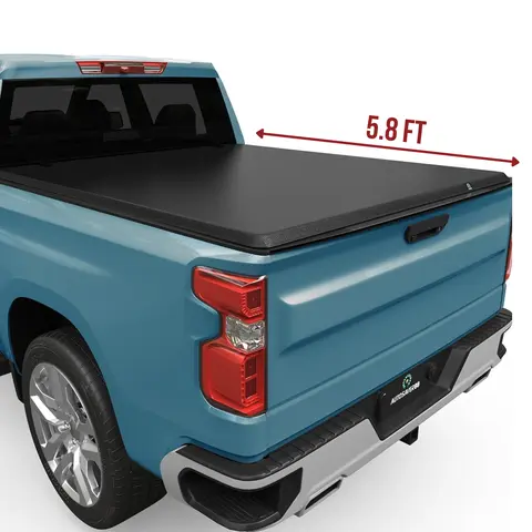 [Fits 2007-2026 Chevrolet Silverado/GMC Sierra 1500] 5.8 Ft Bed, Soft Roll-up Tonneau Cover Truck Bed