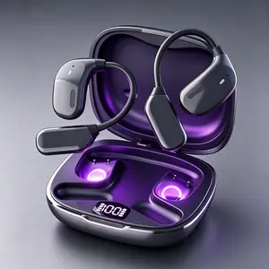 156 Languages AI Translation UV Sterilization Charging Case Open Ear Bluetooth Headphones, 50 Hours Playtime, no subscription required,Sweatproof for Gym Workout Cycling, Stereo Sound for Men Women wireless bt earbuds i clever headphones tech gadget