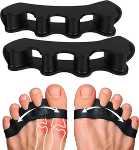 Toe Separators, Spreaders, Spacers, Straightener to Correct Toes for Men and Women, Bunion Corrector, Plantar Fasciitis and Athletic Mobility, S/M