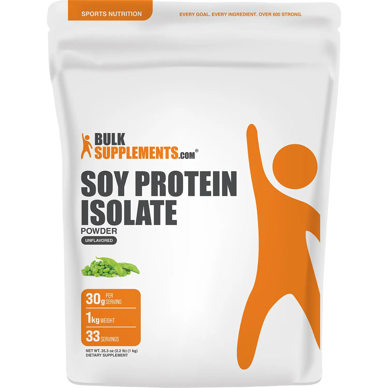 BulkSupplements Soy Protein Isolate Powder - 90% Content, Premium Formula, Dietary Nutrition Supplement for Fitness & Gym - Vegan, Amino Acid-Infused, Edible - 1kg, 30g per Serving, Premium Protein Formula