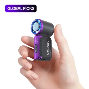 Mini Portable Powerful Turbo Fan With Ice Compress - 3600mAh Rechargeable Handheld Fan, 199 Speeds Personal Small Hand Gifts for Travel Essentials, Lash, Makeup, Eyelash, Kids, Girls, Women - USB #GLOBAL PICKS